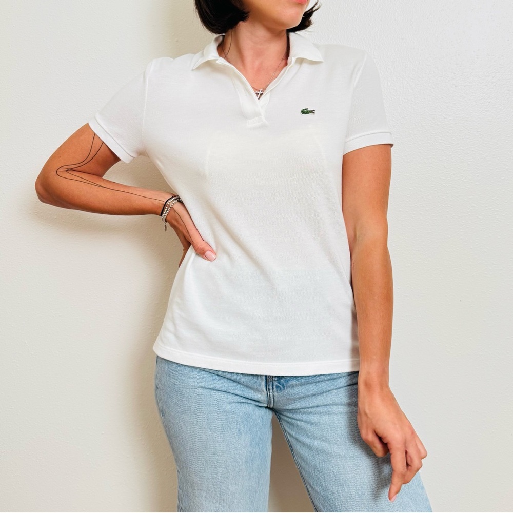 Lacoste Women’s Classic Fit Polo Shirt – White – Size 36 (US Small)